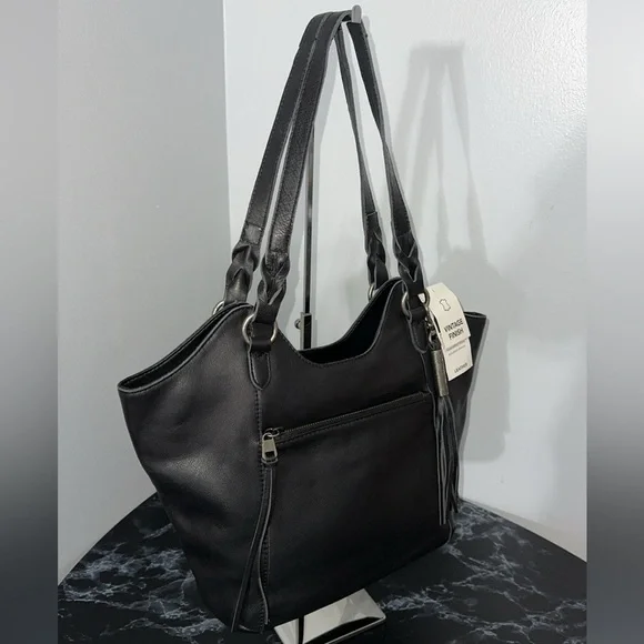 The Sak Handbag Sierra Leather Black Shopper Shoulder Bag AUTHENTIC NWT - Picture 4 of 12